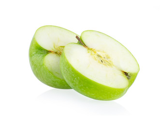 Green apple slice isolated on white background