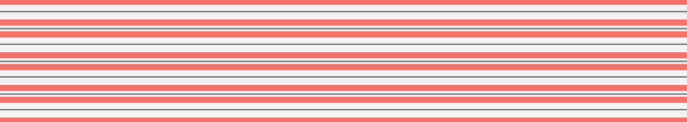 Modern shirting stripe in coral and gray. Seamless vector border. Great for textiles, ribbon, wallpaper borders, scrapbooking elements. Sophisticated, multi-width thin striped pattern.