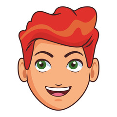 young man face cartoon