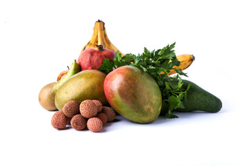 fruits, juice and papper package 