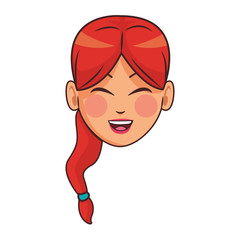young woman face cartoon