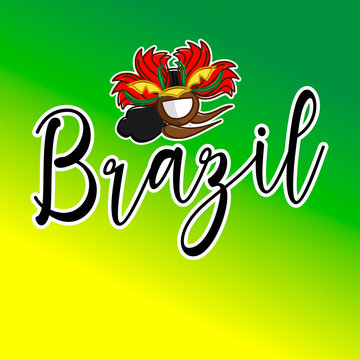 Letra Brazil acompa&ntilde;ada de una garot