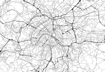 Deurstickers Area map of Paris, France © netsign