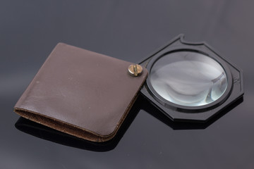 3X  Eye loupe,Vintage Pocket Magnifying Glass in Leather Case