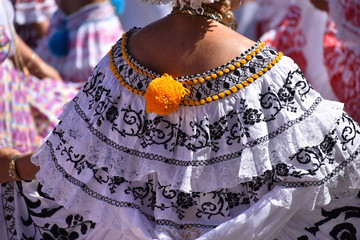 closeup panamenian women dress