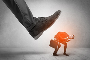 Large formal shoe stepping down young small entrant man
