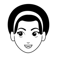 young woman face cartoon