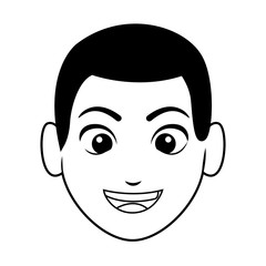 young man face cartoon