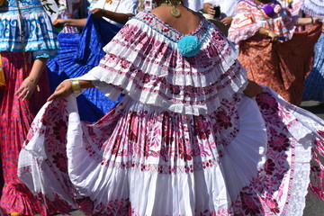 closeup panamenian women dress