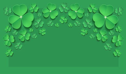 Saint Patrick's Day shamrock springtime greeting card green horizontal vector