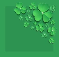 Saint Patrick's Day shamrock springtime greeting card green vector