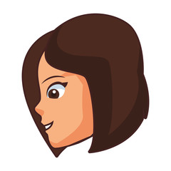 young woman face cartoon