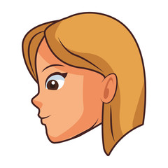 young woman face cartoon