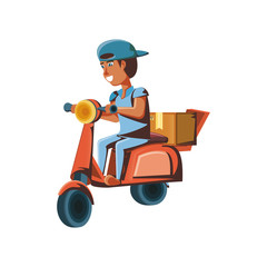 delivery worker in motorcycle