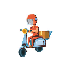 delivery worker in motorcycle