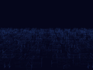 Obraz premium Background with wireframe houses
