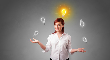 Young business person juggle with new idea concept
