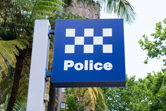 Australian police station sign in Sydney Australia