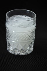  crystal Glass with efervescent tablet in water 