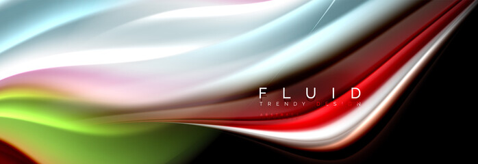 Fluid wave line background or pattern. Geometric technology abstract background. Movement effect.