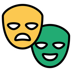 theatrical masks isolated icon