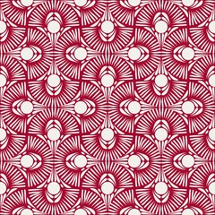 Red seamless floral geometric  vector patterns.