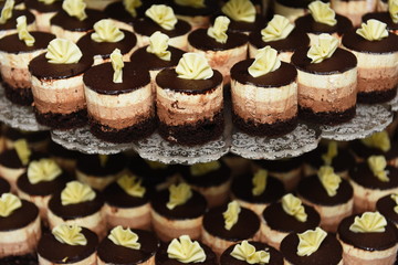 chocolate cakes at the wedding