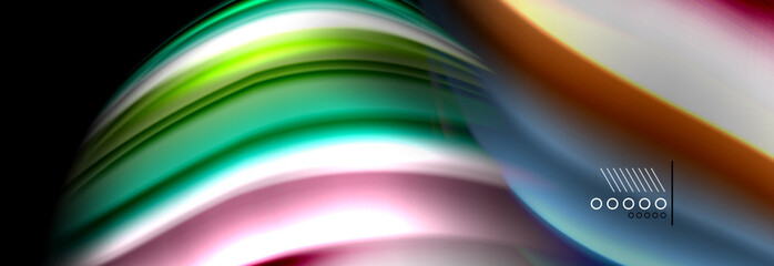Rainbow color fluid wave lines flow poster. Wave Liquid shapes design