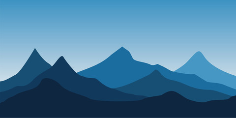 Naklejka premium illustration of mountain scenery, mountain landscape background