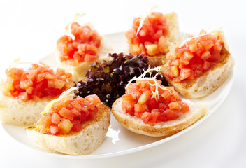 Delicious western-style bread snack on a white background