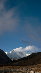 Cho Oyu is the sixth highest mountain in the world. Seen from Gokyo town along Everest three passes trek.