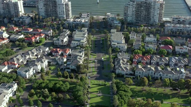 Port Melbourne an Affluent Suburb in Philip Bay Seen From the Air