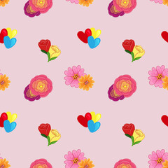 Naklejka premium cute valentine buttercup pattern