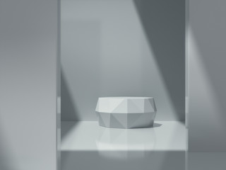 Pedestal for display,abstract pedestal for display,Platform for design,Blank product stand.3D rendering