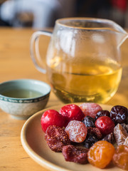 Chinese tea with fruit preserve