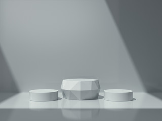 Pedestal for display,abstract pedestal for display,Platform for design,Blank product stand.3D rendering