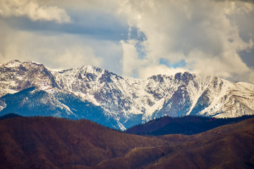 mountains in snowy winter