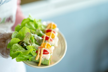 Salad food of health lovers is becoming popular in Thailand. Delicious taste.