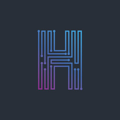 Letter H Technology Abstract logo Template