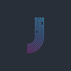 Letter J Technology Abstract logo Template
