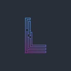 Letter L Technology Abstract logo Template