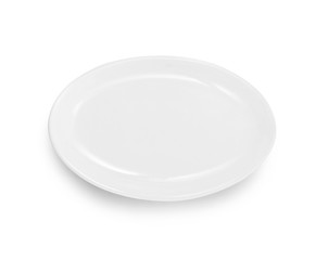 white plate on white background