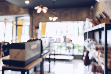 Abstract blur and defocused in coffee shop, cafe or restaurant. The Environment in coffee shop.
