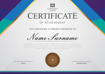 Certificate template with company name