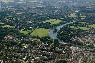 River Thames at Richmond, aerial view