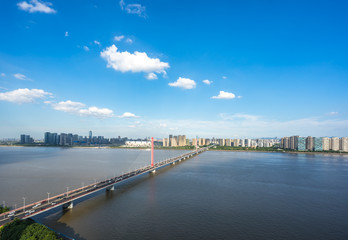 Naklejka premium bridge over the river