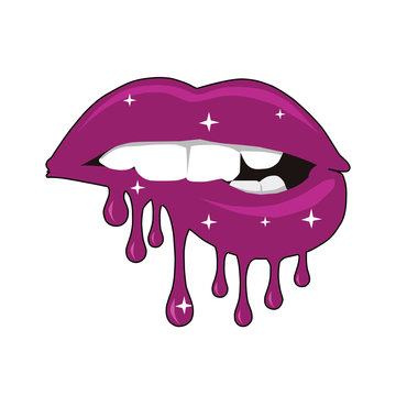 dripping lips clipart