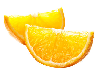Orange slices isolated on white background