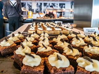 Brownies with peanut butter and chocolate drops