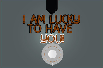 Conceptual hand writing showing I Am Lucky To Have You. Business photo text Expressing roanalysistic feelings and positive emotions Coffee Cup Top View Reflection on Blank Color Snap Planner